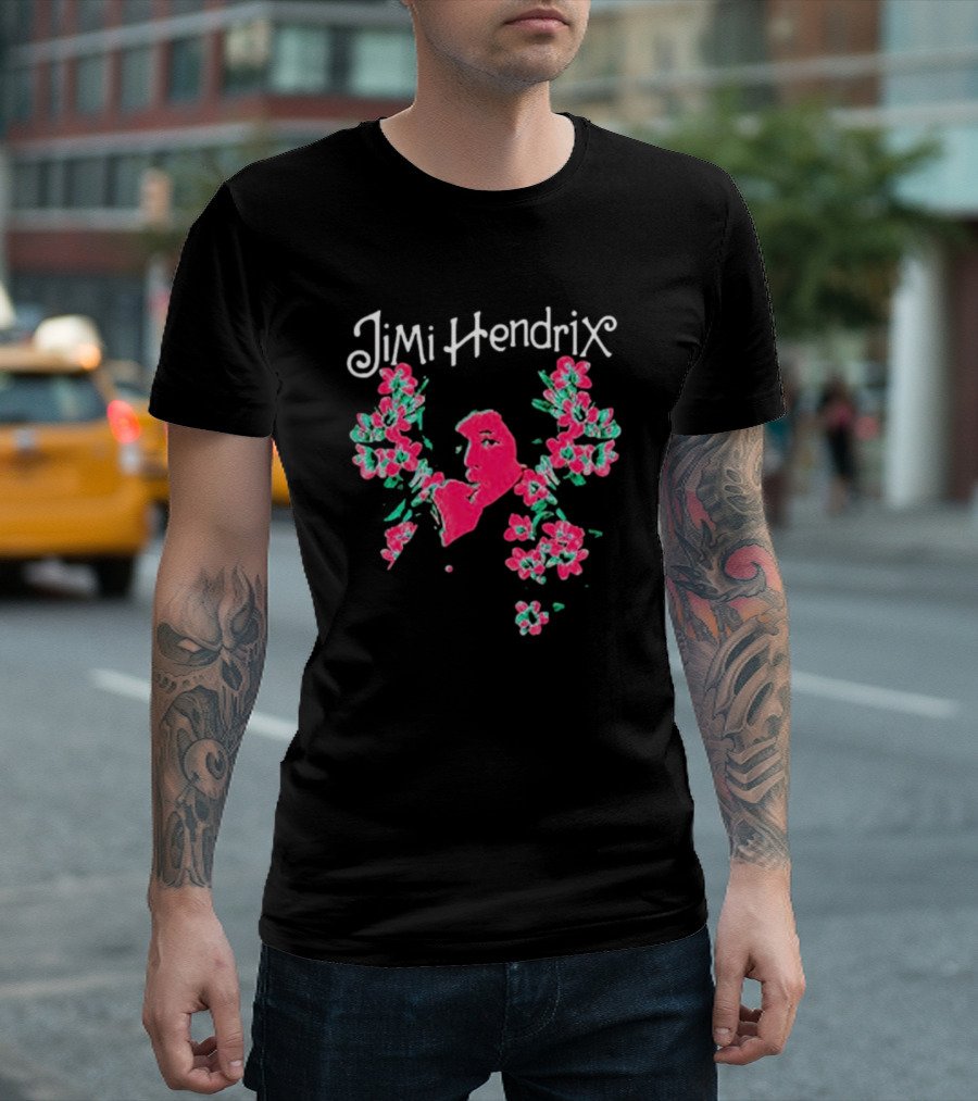 Jimi Hendrix Pink Floral I Am Experienced T-Shirt