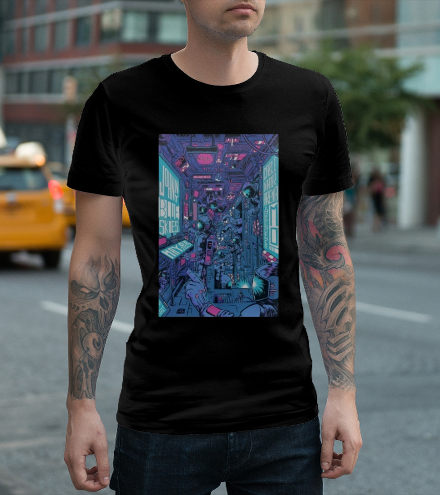 Johnny Blue Skies Cable Dahmer Arena Independence MO May 3 2025 Tour Sci-Fi Astronaut Adventure T-Shirt