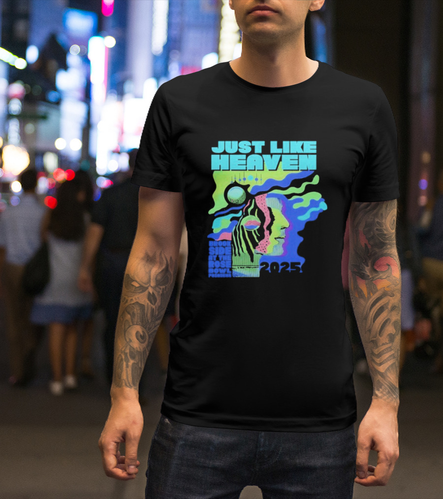 Just Like Heaven Time And Space 2025 Psychedelic Face And Abstract Cosmic Imagery T-Shirt