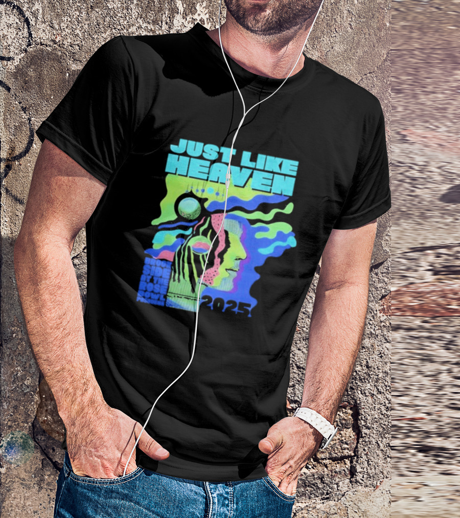 Just Like Heaven Time And Space 2025 Psychedelic Face And Abstract Cosmic Imagery T-Shirt
