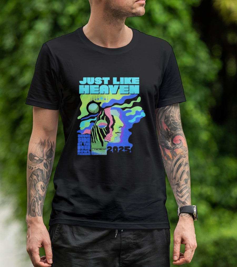 Just Like Heaven Time And Space 2025 Psychedelic Face And Abstract Cosmic Imagery T-Shirt