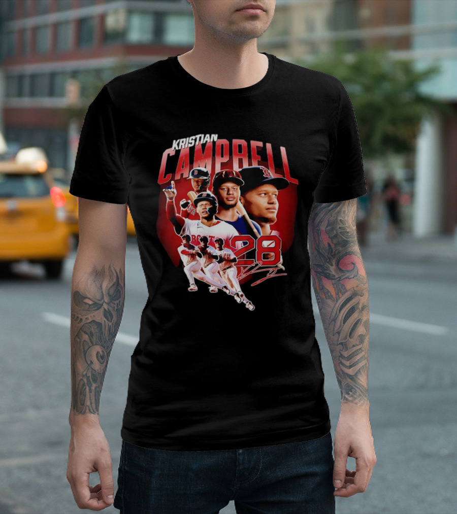 Kristian Campbell Baseball Red Sox Number 28 T-Shirt