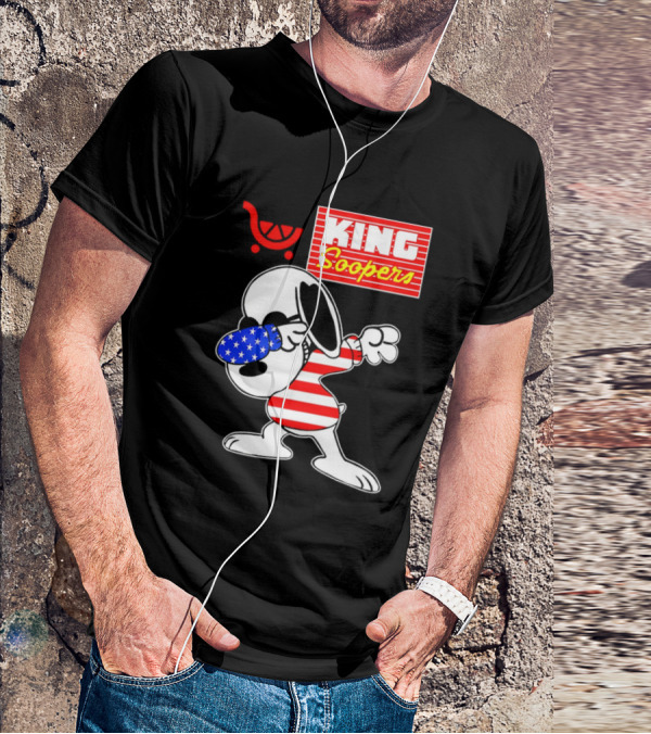 King Soopers Snoopy Dabbing USA Flag Style T-Shirt