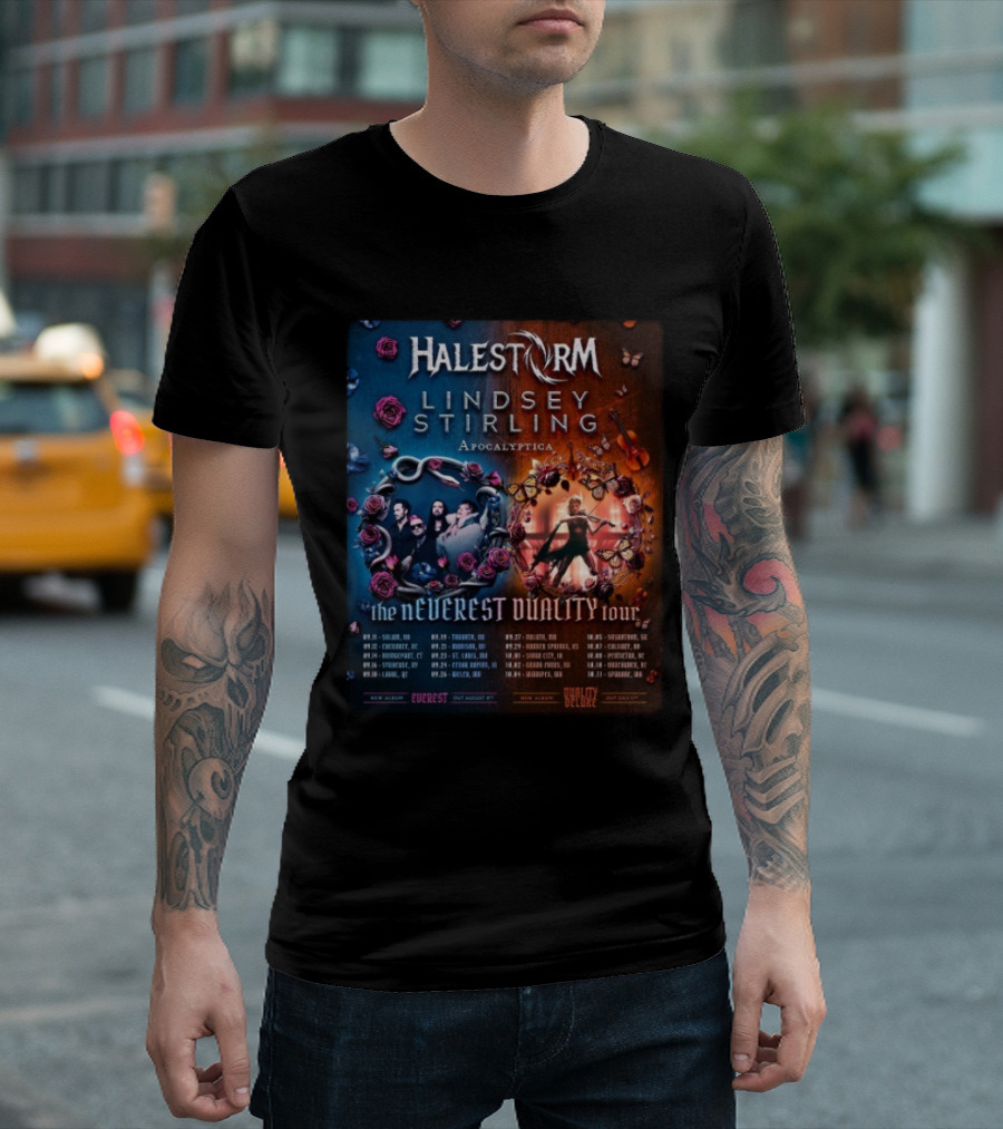 Halestorm Lindsey Stirling Apocalyptica The Neverest Duality Tour 2025 T-Shirt