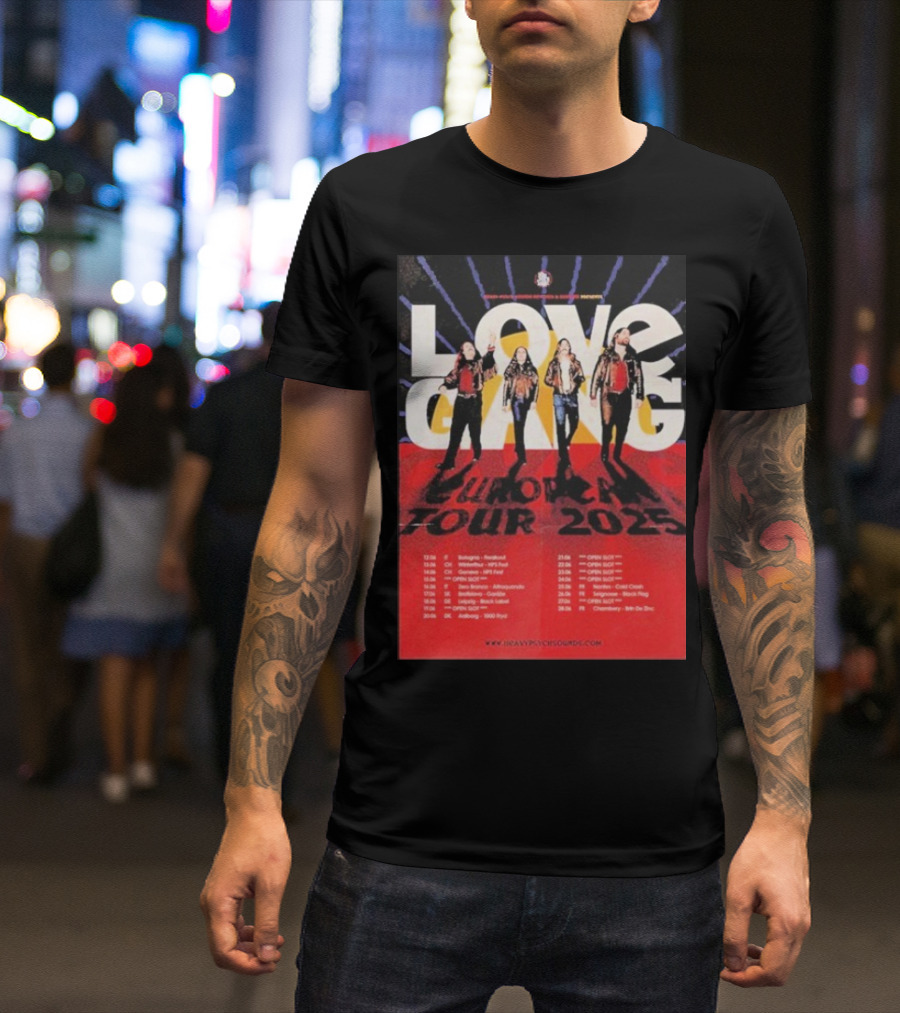 Love Gang European Tour 2025 Dates Heavy Psych Sounds T-Shirt