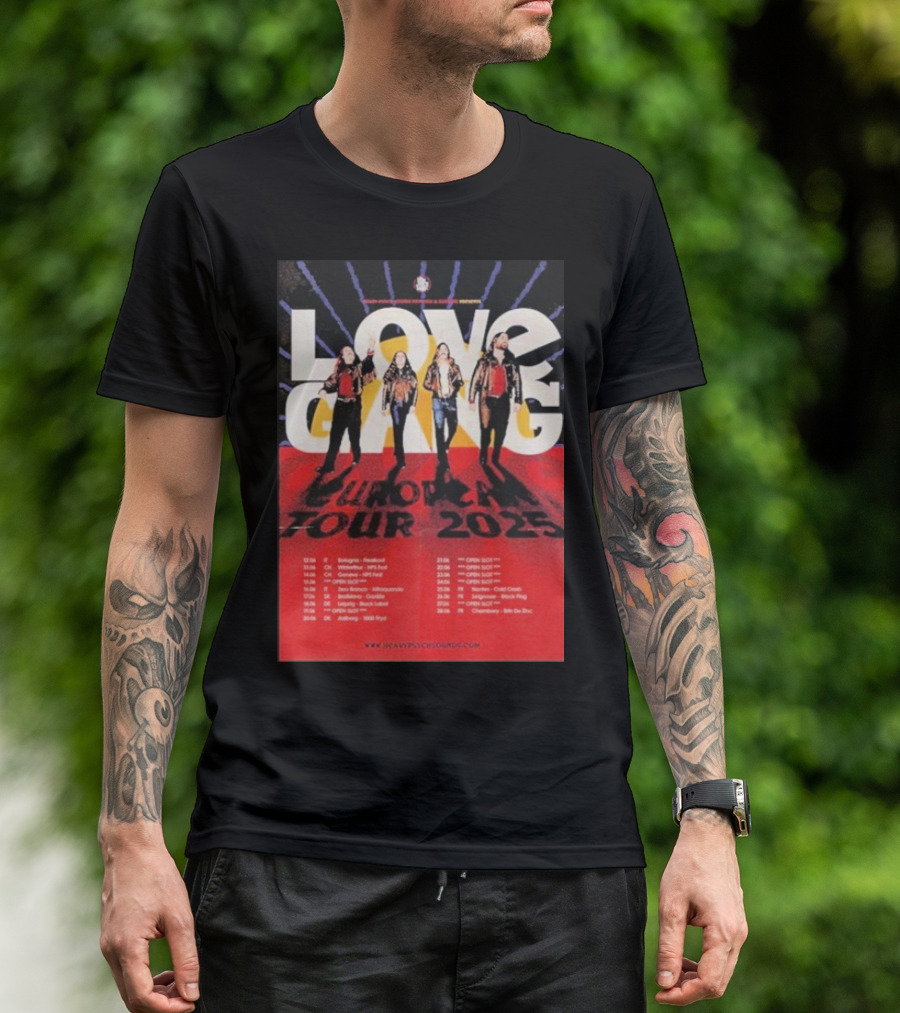 Love Gang European Tour 2025 Dates Heavy Psych Sounds T-Shirt