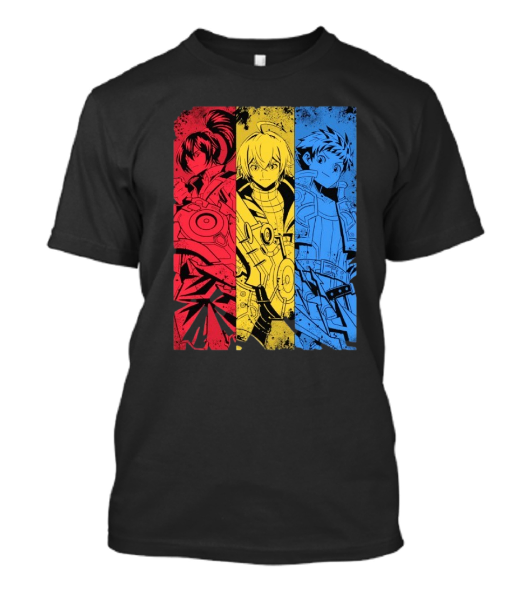 Main Characters Manga Sci-Fi Cybernetics Concept Art T-Shirt