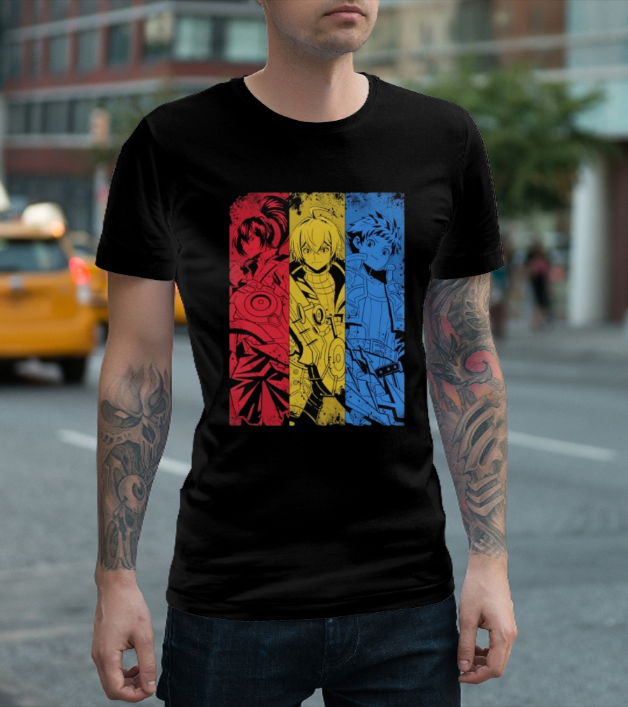 Main Characters Manga Sci-Fi Cybernetics Concept Art T-Shirt