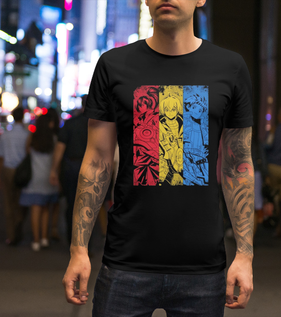 Main Characters Manga Sci-Fi Cybernetics Concept Art T-Shirt