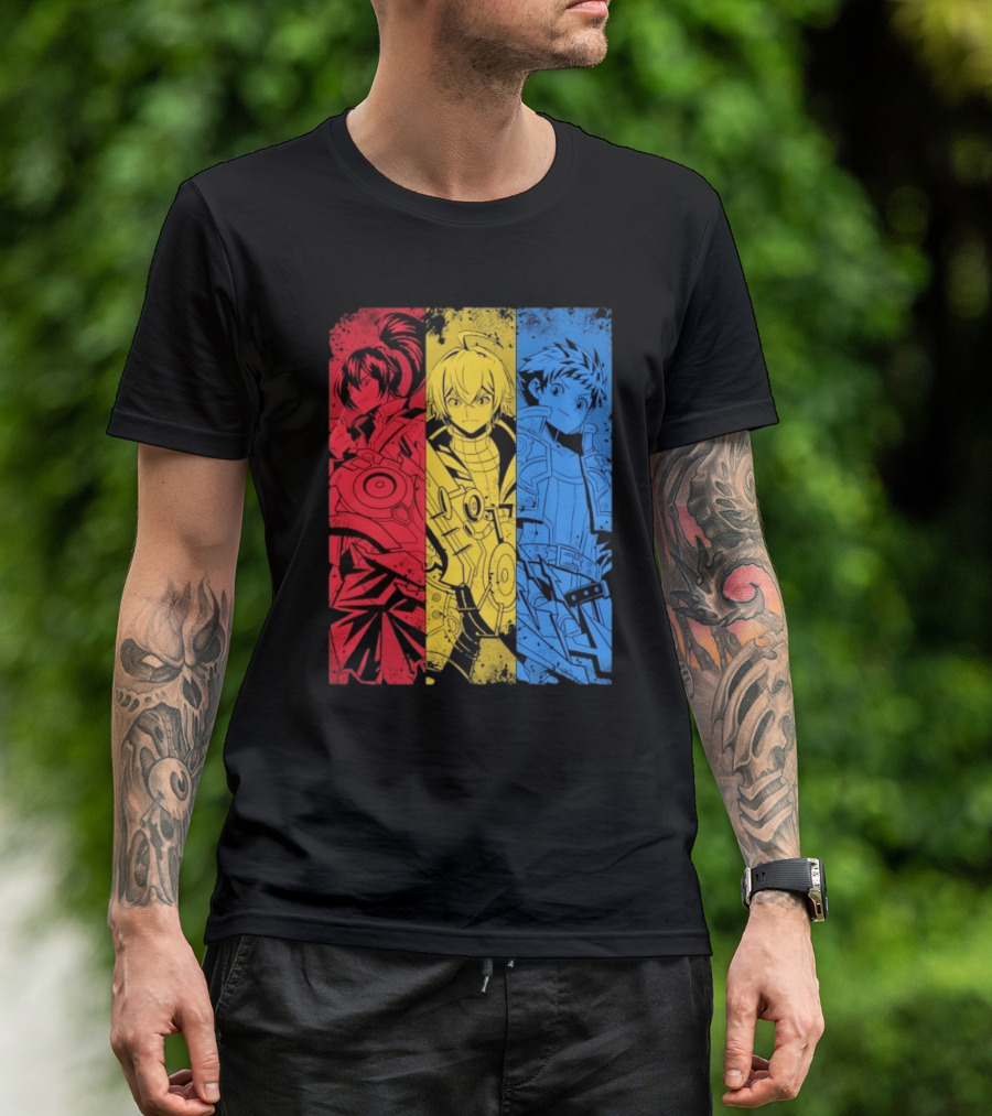 Main Characters Manga Sci-Fi Cybernetics Concept Art T-Shirt