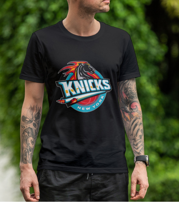 New York Knicks 2025 Horse Emblem With Blue And Red Accents T-Shirt