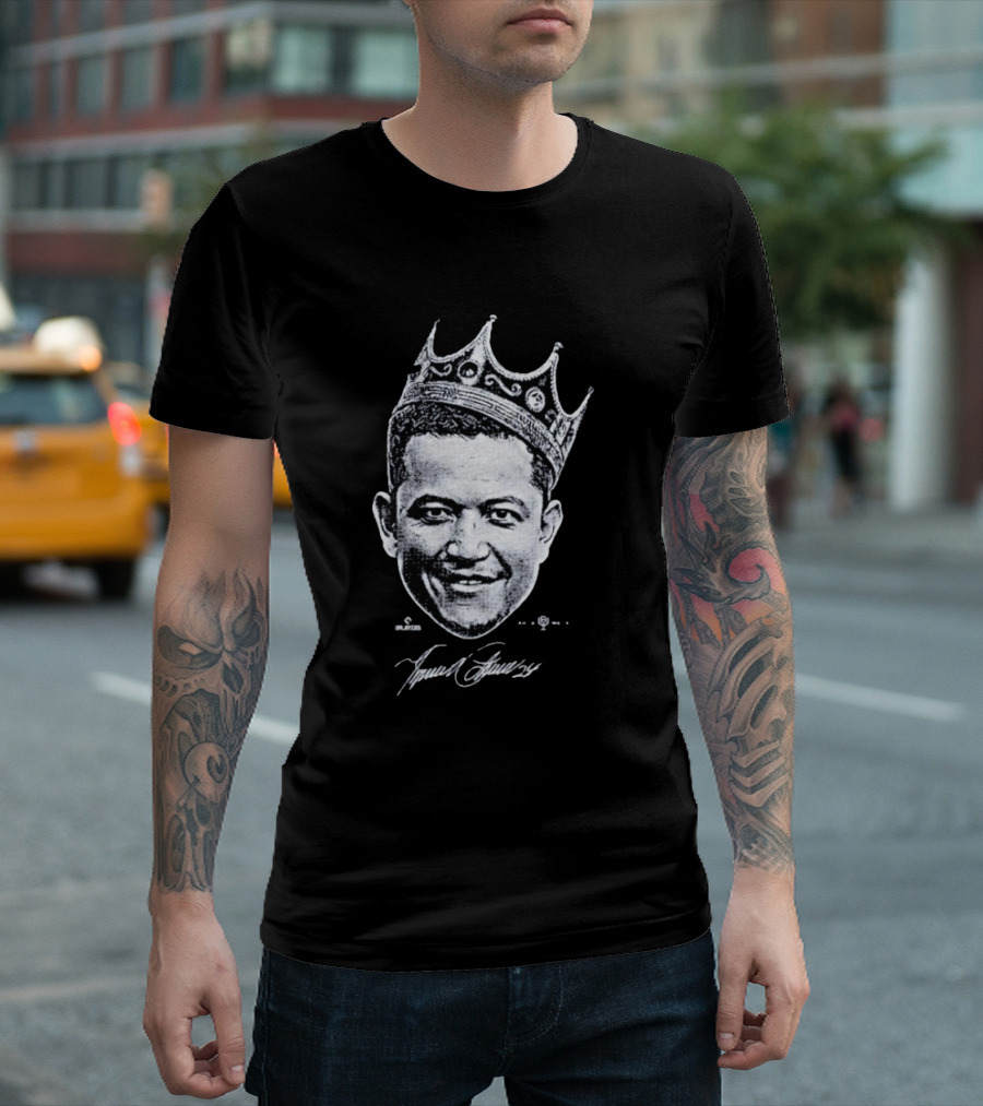 Miguel Cabrera Crown Portrait With Signature T-Shirt