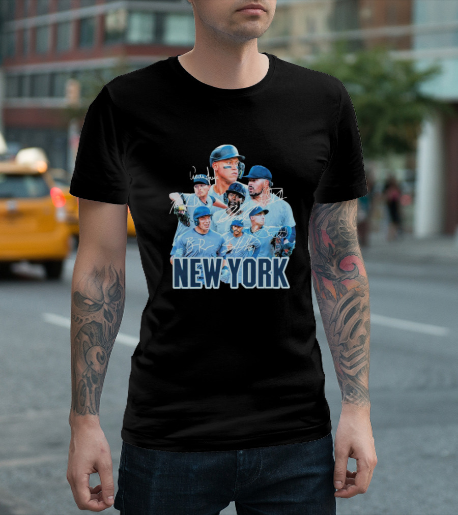 New York Yankees MLB Players Series Signatures Team Portrait T-Shirt