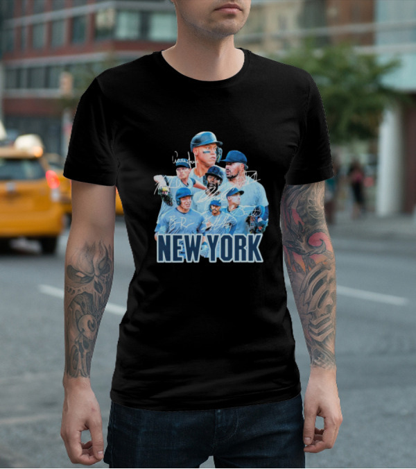 New York Yankees MLB Players Series Signatures Team Portrait T-Shirt