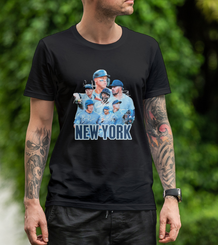 New York Yankees MLB Players Series Signatures Team Portrait T-Shirt