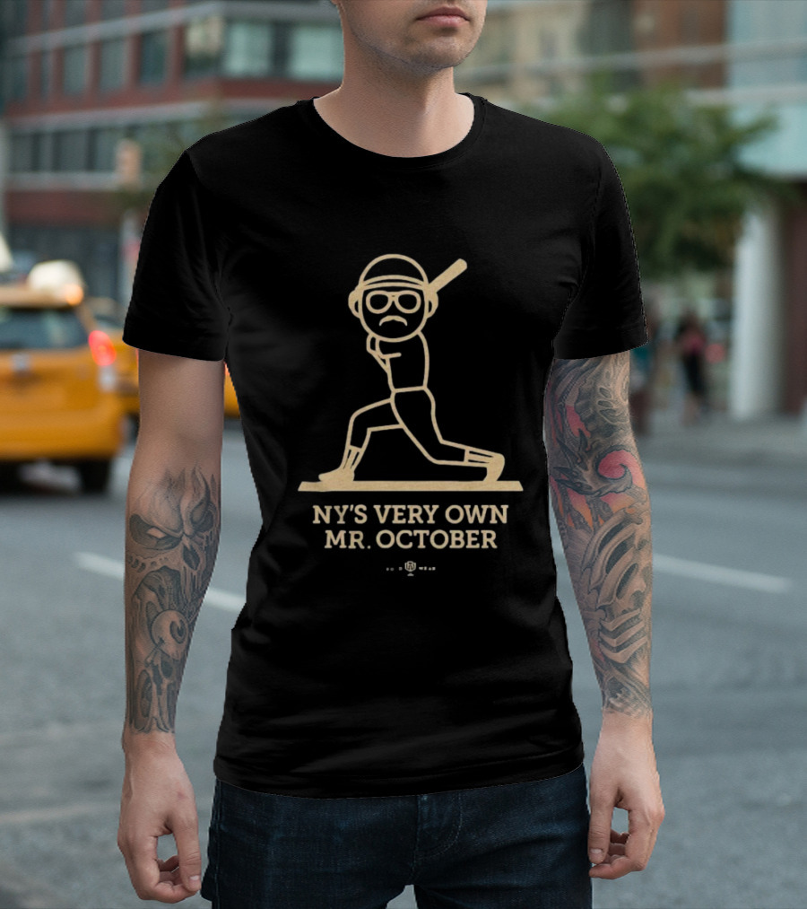 NY’s Very Own Mr. October Baseball Player Batting Retro Style T-Shirt
