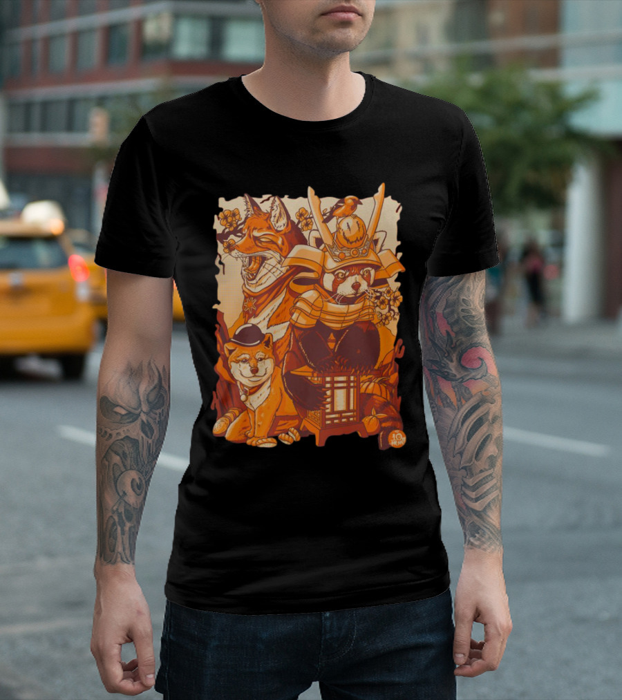 Placeholder Sizer 10th Anniversary Red Panda Samurai Fox Dog T-Shirt
