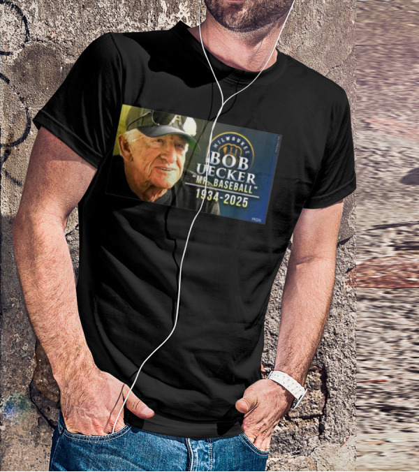 Milwaukee Brewers Bob Uecker Mr. Baseball 1934-2025 Tribute T-Shirt