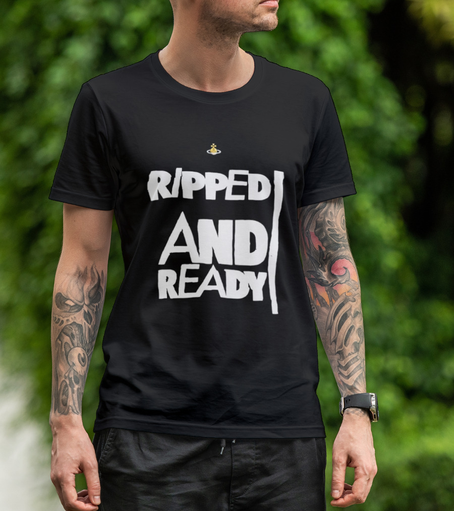 Ripped And Ready Chicken Dumbbell Fitness Motivation T-Shirt