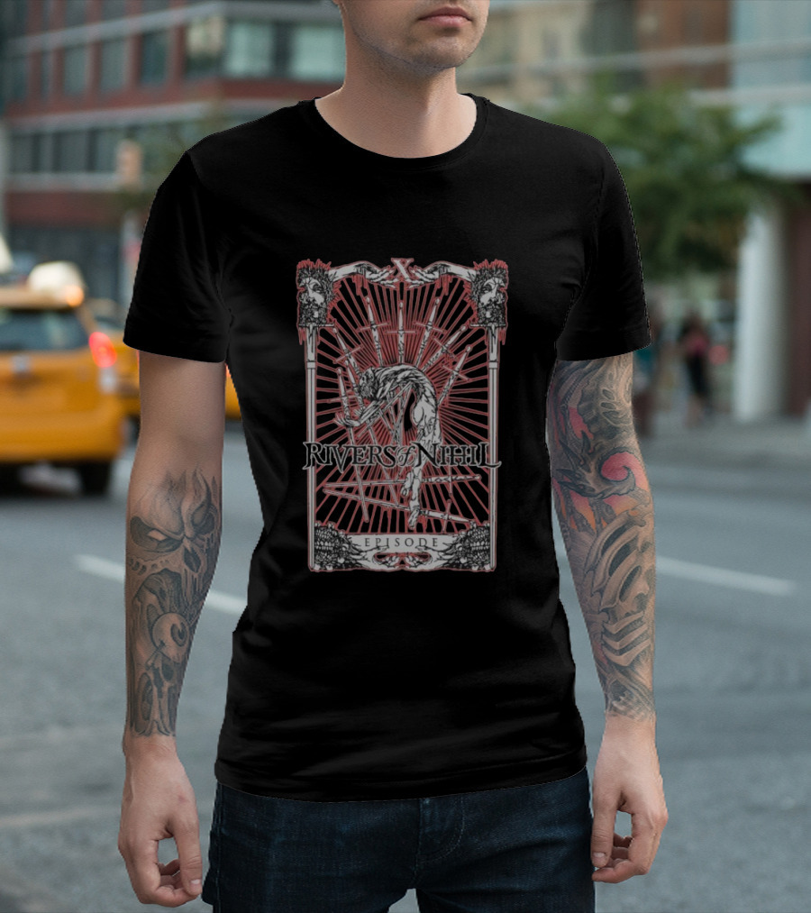 Rivers Of Nihil Episode Creature Surrounded By Red Spikes And Skulls T-Shirt