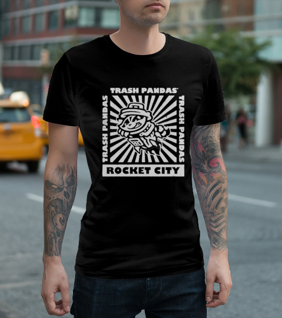 Rocket City Trash Pandas Sunspot Baseball Mascot Vintage Style T-Shirt