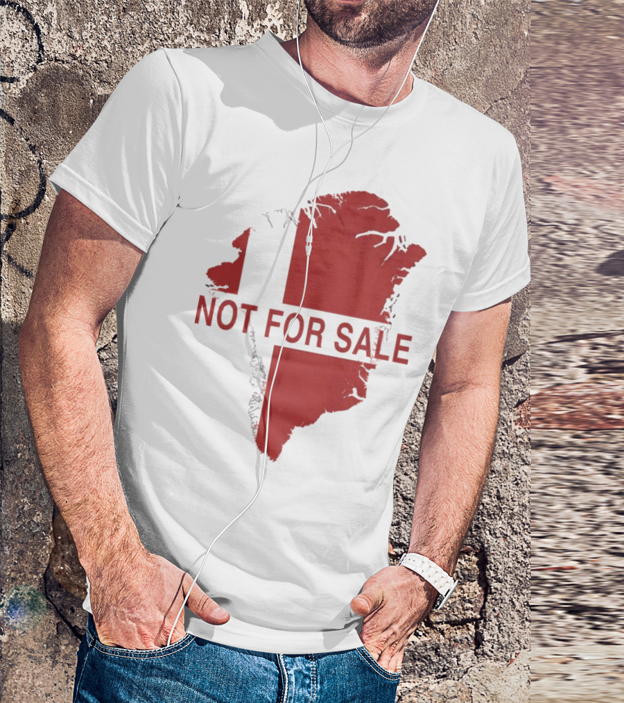 Greenland Not For Sale 2025 Red Map Protest T-Shirt