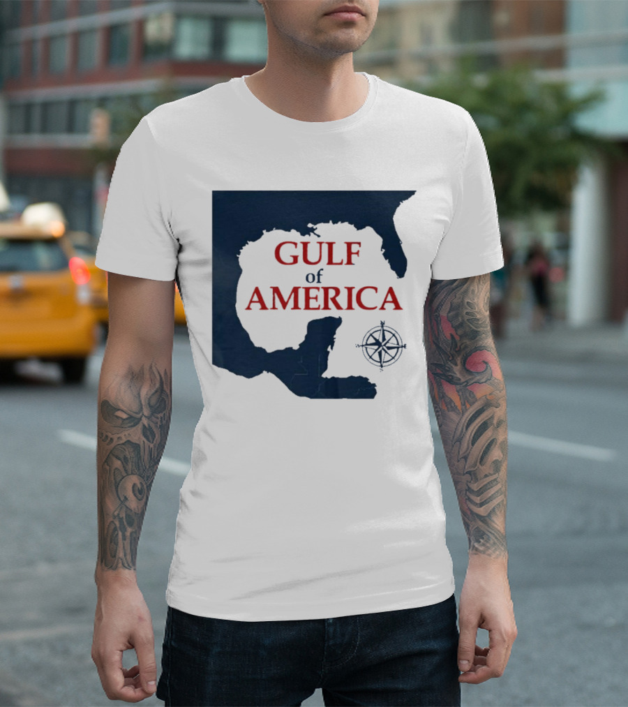 Gulf Of America Trump Map Compass Graphic T-Shirt