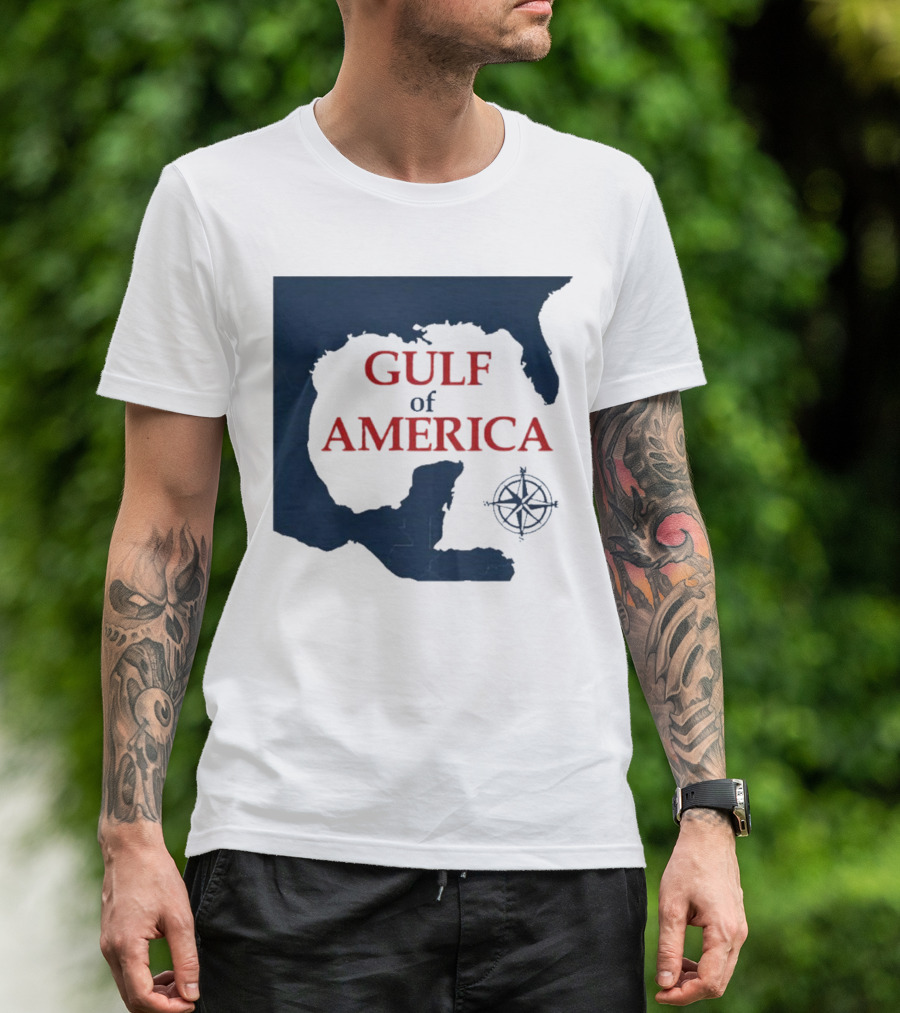 Gulf Of America Trump Map Compass Graphic T-Shirt
