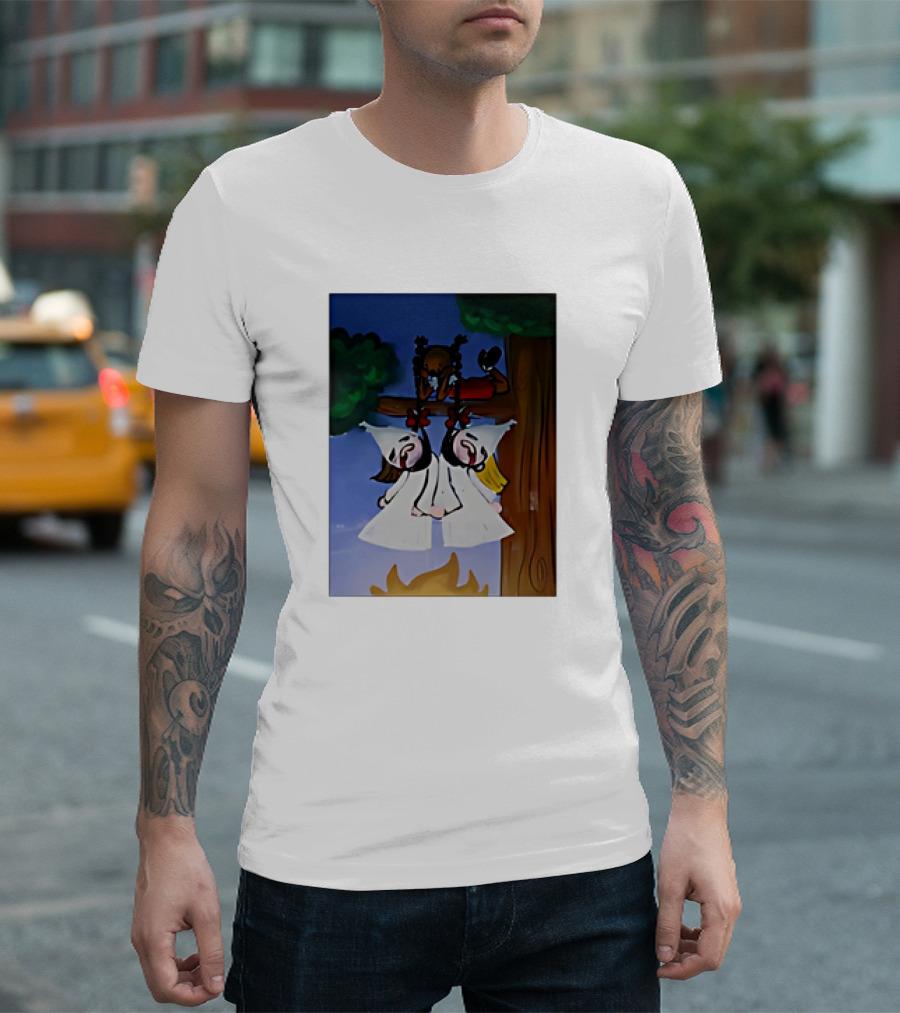 Hang Your Robes Classic Cartoon Tree Scene with Robes T-Shirt