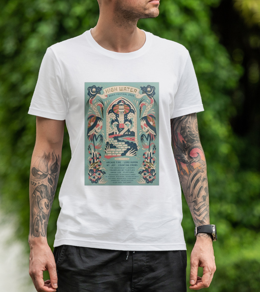 High Water Music Festival 2025 North Charleston April 26-27 Arcade Fire Lord Huron Mt. Joy Counting Crows T-Shirt