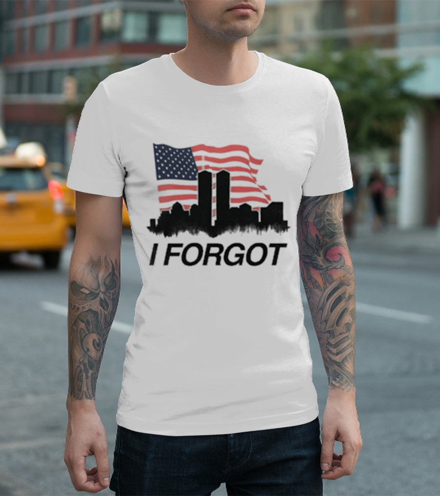Flag I Forgot Red White Blue Building Shadows T-Shirt