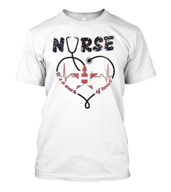 Houston Astros Nurse Appreciation Night 2025 Heartbeat Stethoscope Baseball Event T-Shirt