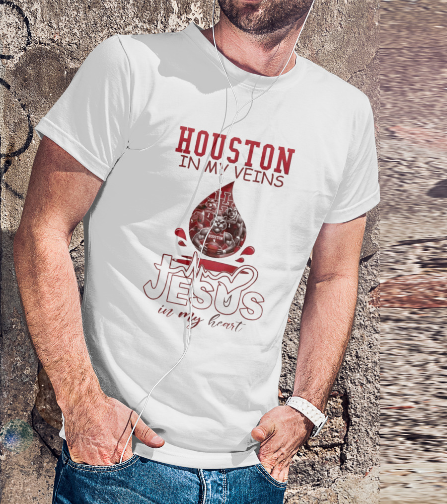 Houston In My Veins Jesus In My Heart 2025 T-Shirt