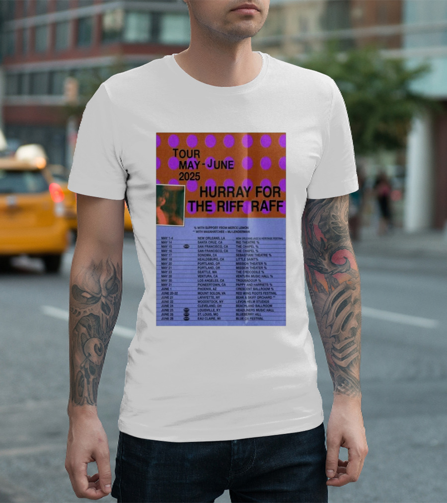 Hurray For The Riff Raff Tour May-June 2025 San Francisco The Chapel Event With Support From Merce Lemon T-Shirt