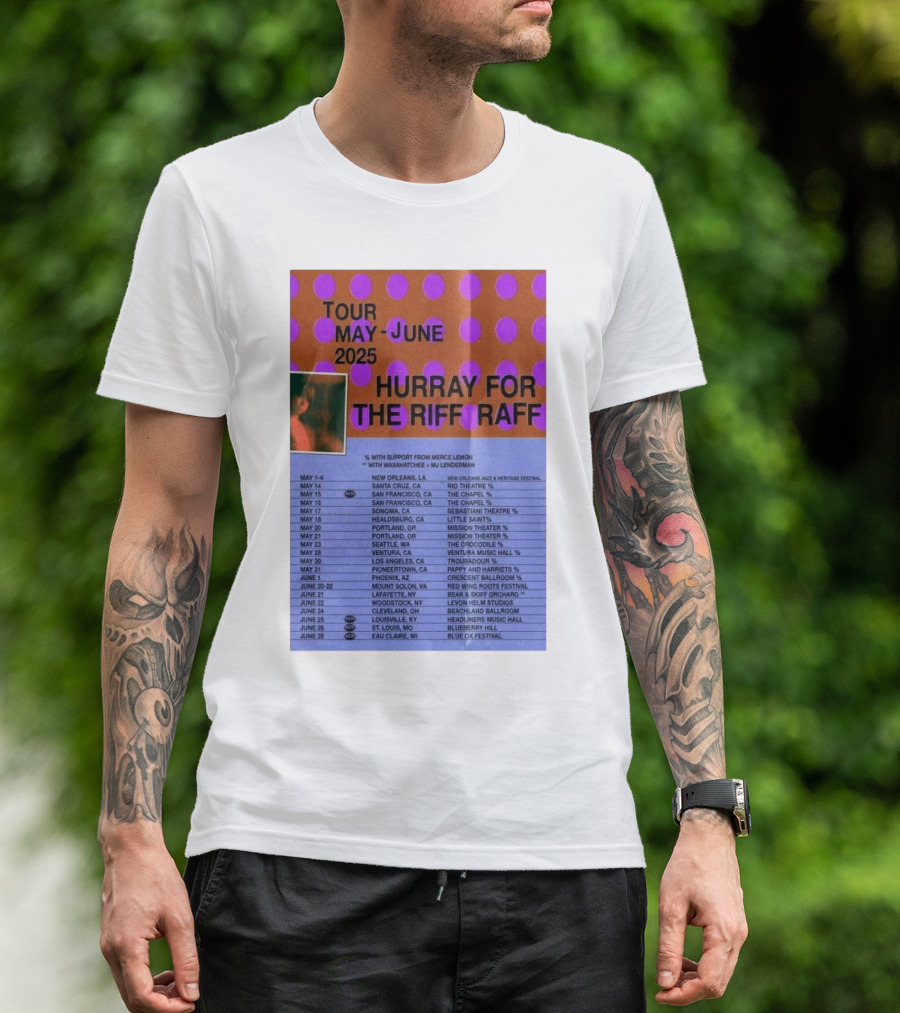 Hurray For The Riff Raff Tour May-June 2025 San Francisco The Chapel Event With Support From Merce Lemon T-Shirt