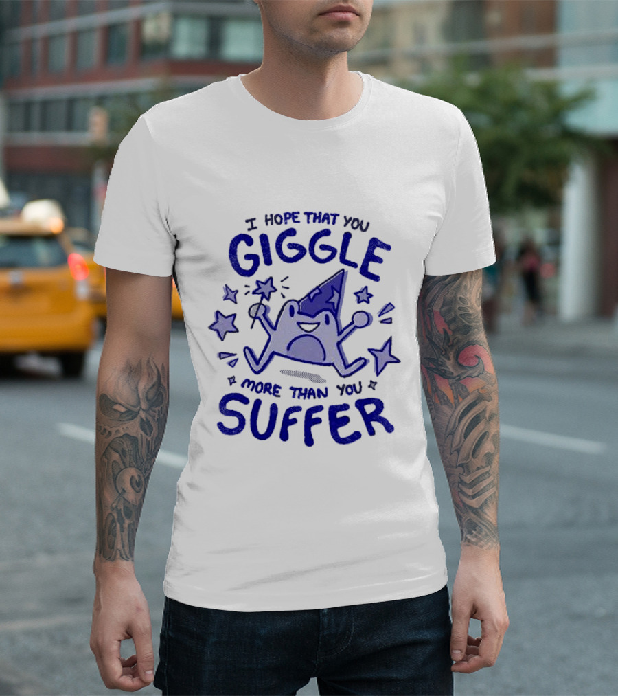 I Hope That You Giggle More Than You Suffer Comical Wizard Starry Whimsy T-Shirt