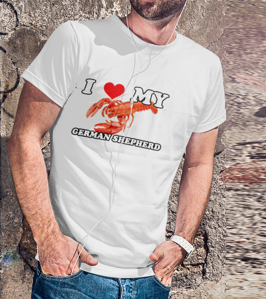 I Love My German Shepherd Lobster Heart T-Shirt
