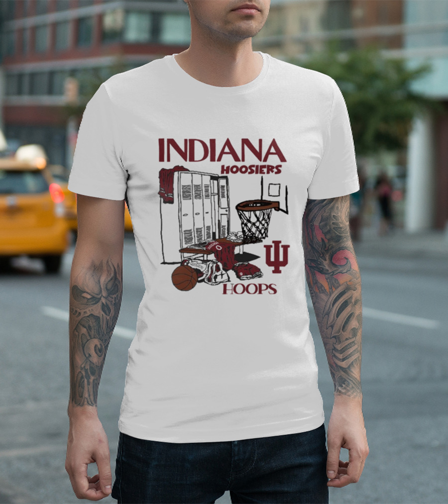 Indiana Hoosiers Basketball Locker Room Hoops NYC T-Shirt
