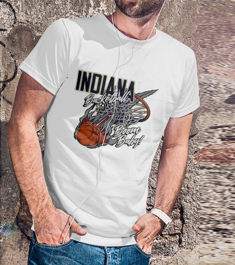 Indiana Pacers Basketball Boom Baby Fireball Slam Dunk T-Shirt