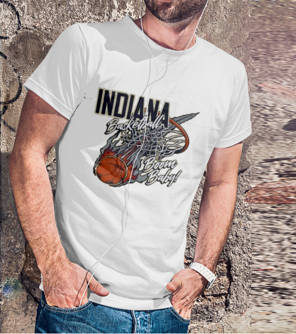 Indiana Pacers Basketball Boom Baby Fireball Slam Dunk T-Shirt