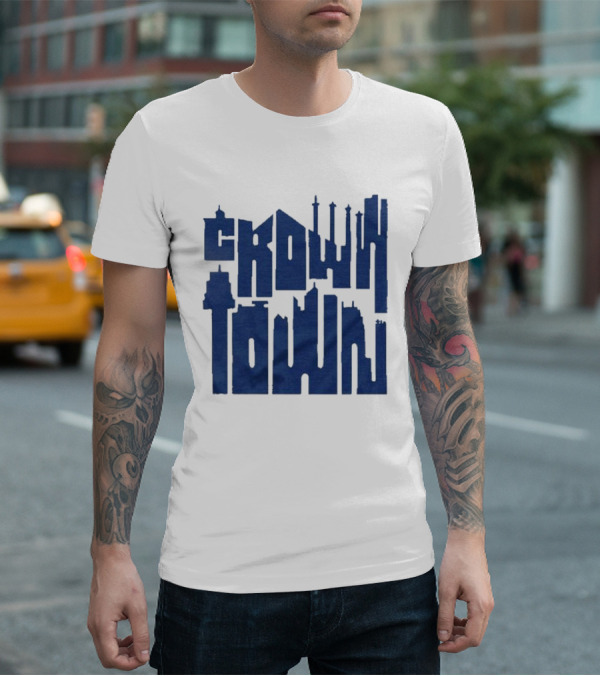 Kansas City Royals Crown Town Skyline Text Art T-Shirt