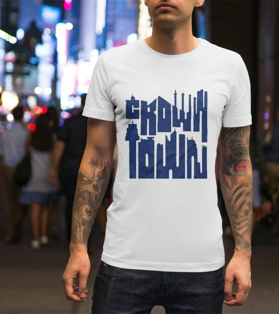 Kansas City Royals Crown Town Skyline Text Art T-Shirt