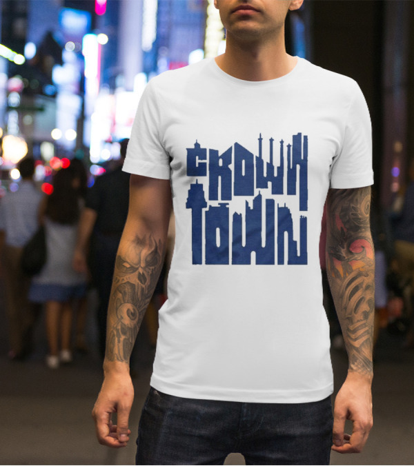 Kansas City Royals Crown Town Skyline Text Art T-Shirt