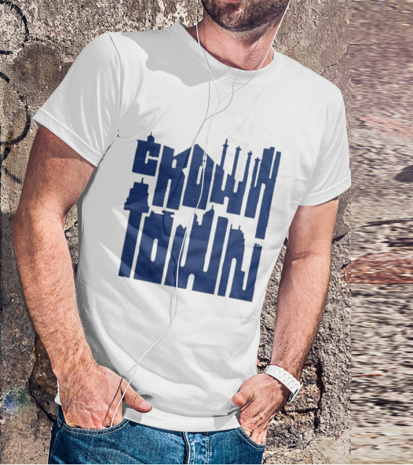 Kansas City Royals Crown Town Skyline Text Art T-Shirt