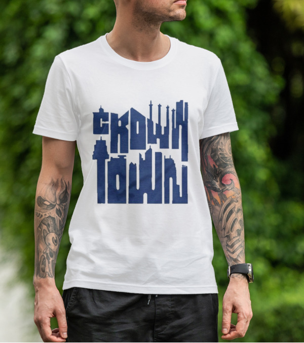 Kansas City Royals Crown Town Skyline Text Art T-Shirt