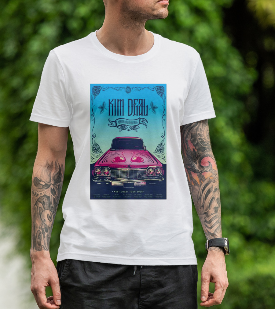 Kim Deal West Coast Tour 2025 Fillmore San Francisco March 26 Car Design T-Shirt