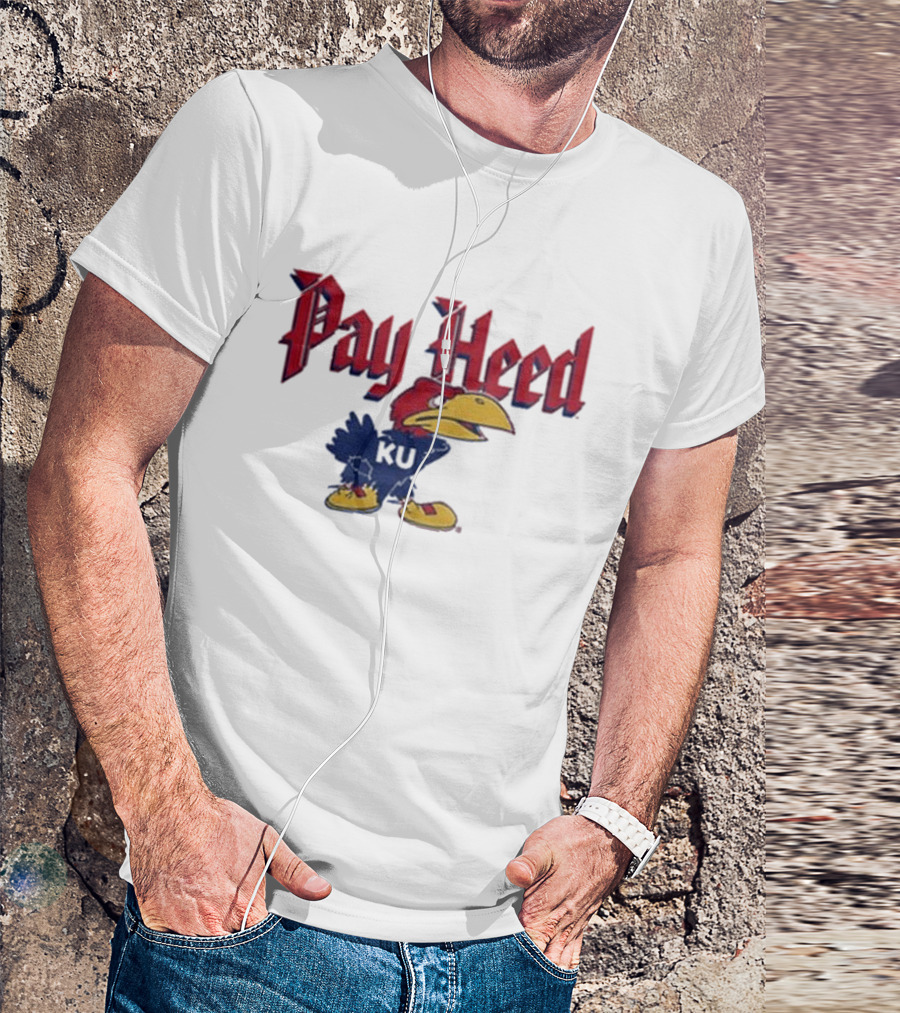 KU Pay Heed Jayhawk Vintage Style T-Shirt