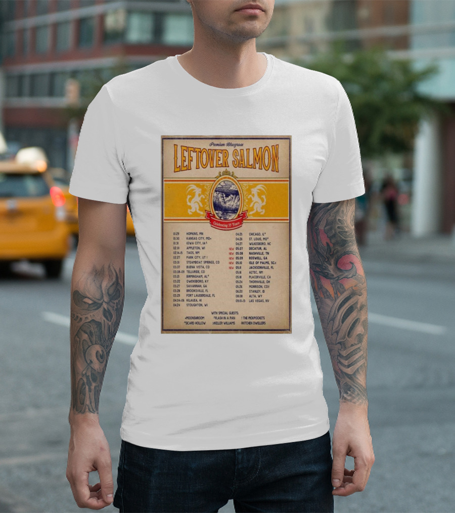 Leftover Salmon Premium Bluegrass Celebrating 35 Years Tour January 2025 With Special Guests T-Shirt