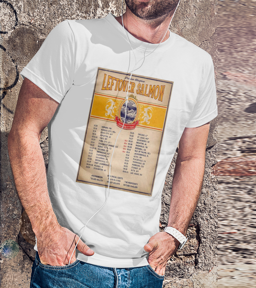 Leftover Salmon Premium Bluegrass Celebrating 35 Years Tour January 2025 With Special Guests T-Shirt
