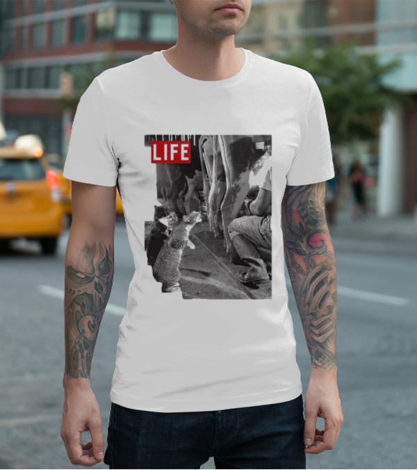 Life Magazine Cats Enjoying Fresh Milk T-Shirt